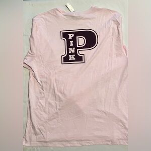 New Victoria's Secret  PINK Shirt (XS) Long Sleeve Pink Top Logo Tee NWT